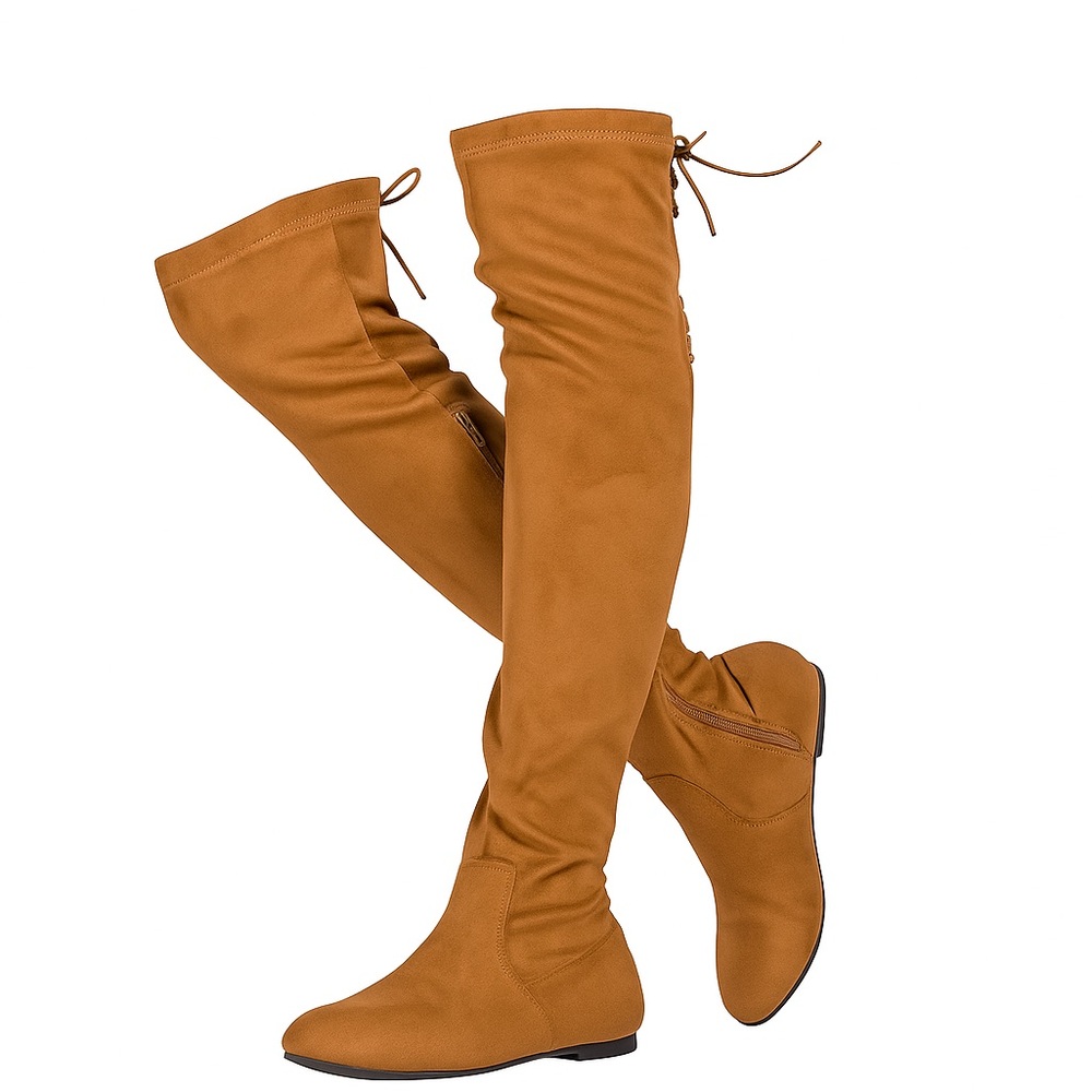 Tan Over-the-Knee Suede Boots